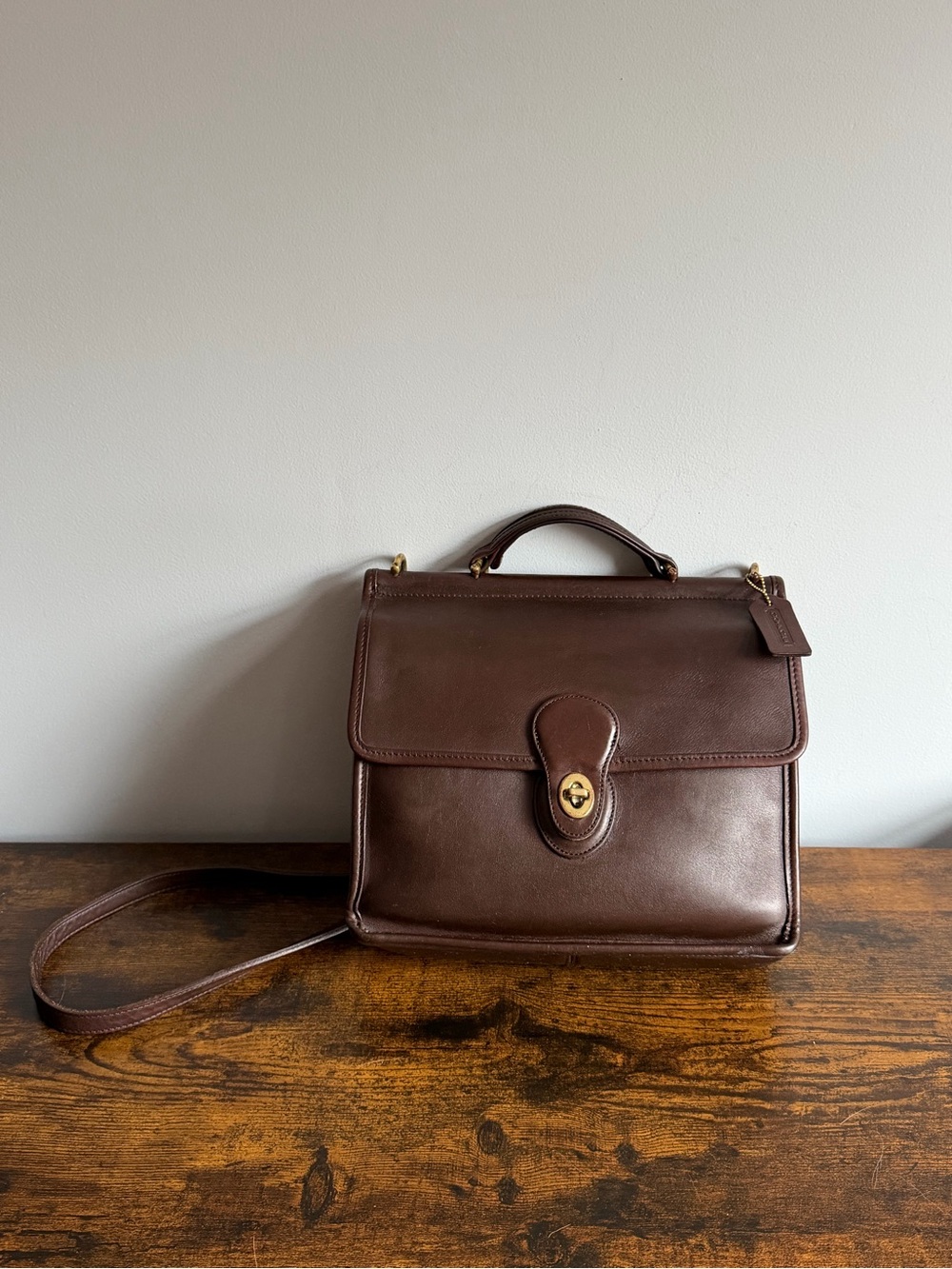 Vintage Coach Legacy Leather Briefcase Crossbody Bag Brown F7U-9927 - Picture 3 of 16